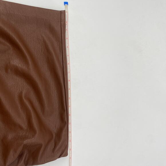 Aritzia Wilfred Brown Faux leather Wrap Mini Skirt - Picture 9 of 10